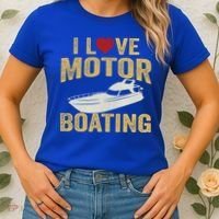 I Love Motor Boating Funny Boater Funny Gift Women's T-Shirt thumb 2