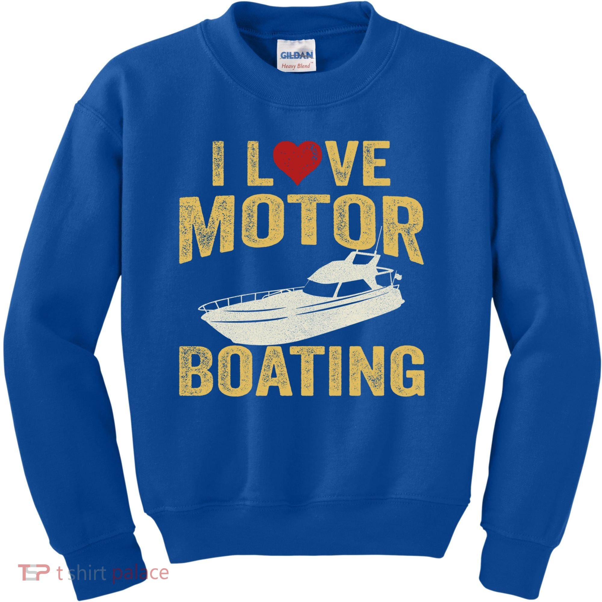 I Love Motor Boating Funny Boater Funny Gift Kids Sweatshirt