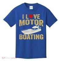 I Love Motor Boating Funny Boater Funny Gift Kids T-Shirt thumb 0