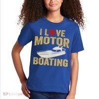 I Love Motor Boating Funny Boater Funny Gift Kids T-Shirt thumb 2