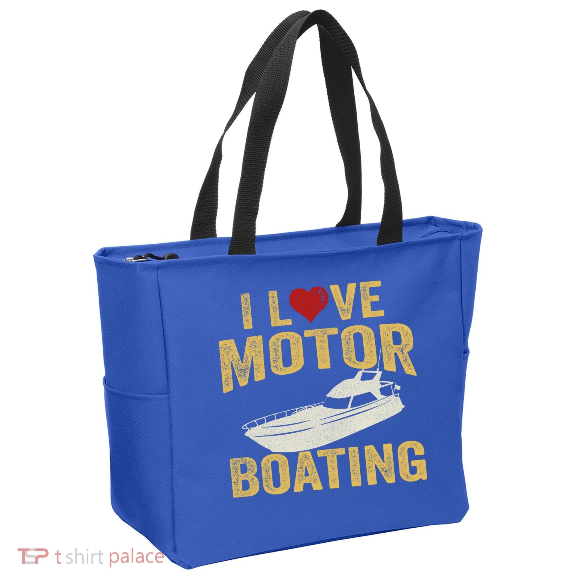 I Love Motor Boating Funny Boater Funny Gift Tote Bag