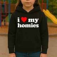 I Love My Homies Best Friend Kids Hoodie thumb 3