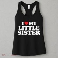 I Love My Little Sister Heart Funny Fun Gift Women's Tank Top thumb 3