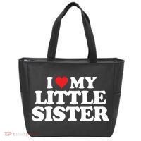 I Love My Little Sister Heart Funny Fun Gift Tote Bag thumb 0