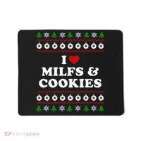 I Love Milfs and Cookies  Funny Ugly Xmas Sweater Humor Pun Swea Mousepad thumb 0