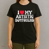 I Love My Autistic Boyfriend I Heart My Autistic Boyfriend T-Shirt thumb 4