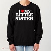 I Love My Little Sister Heart Funny Fun Gift Tee Women's Sweatshirt thumb 0