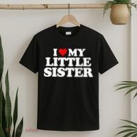 I Love My Little Sister Heart Funny Fun Gift Tee T-Shirt thumb 2
