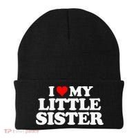 I Love My Little Sister Heart Funny Fun Gift Tee Beanie thumb 0