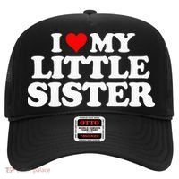 I Love My Little Sister Heart Funny Fun Gift Tee Hat thumb 0