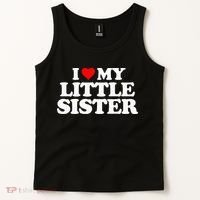 I Love My Little Sister Heart Funny Fun Gift Tee Tank Top thumb 2