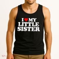 I Love My Little Sister Heart Funny Fun Gift Tee Tank Top thumb 3