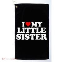 I Love My Little Sister Heart Funny Fun Gift Tee Golf Towel thumb 0