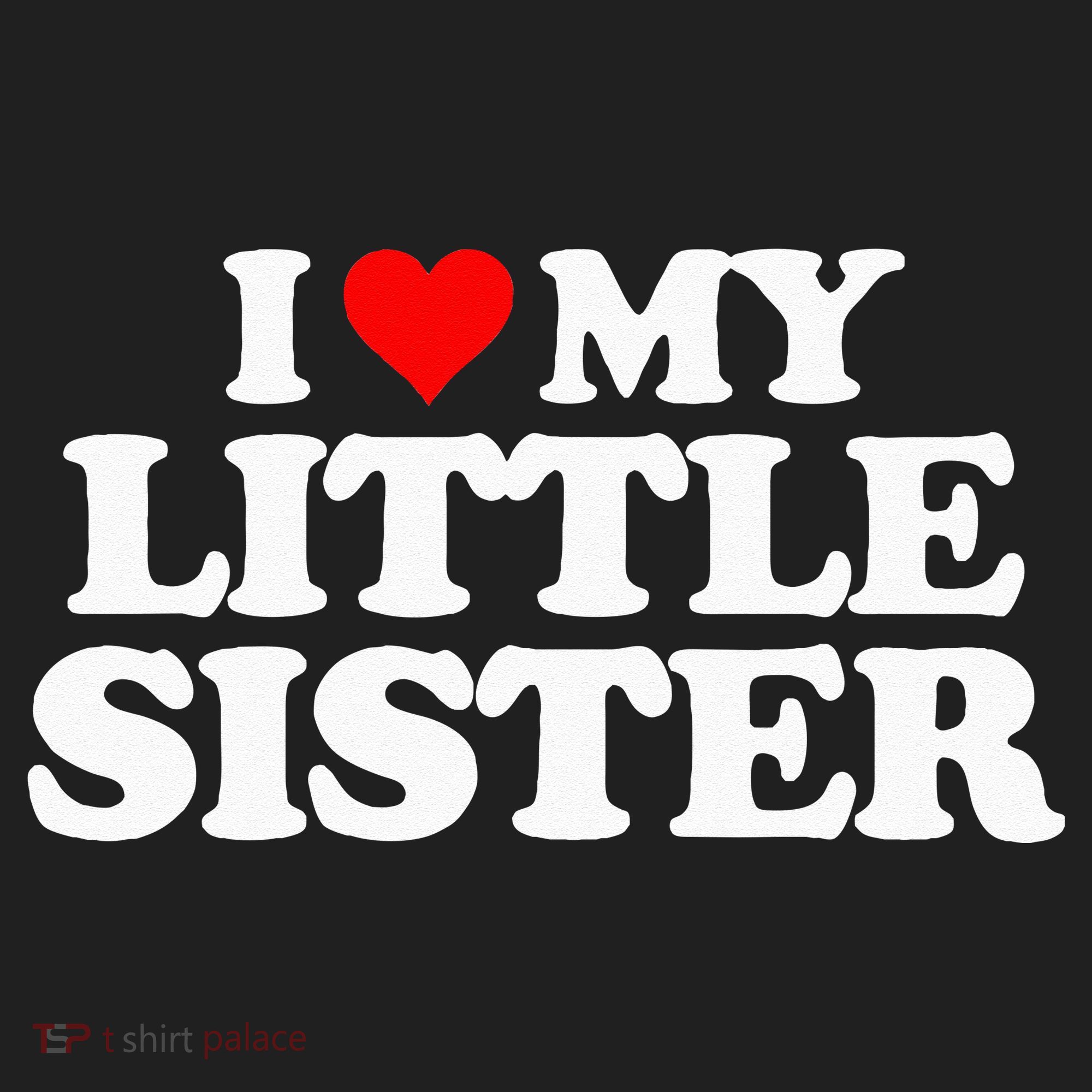 I Love My Little Sister Heart Funny Fun Gift Tee Golf Towel