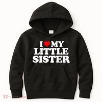 I Love My Little Sister Heart Funny Fun Gift Tee Kids Hoodie thumb 0