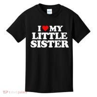 I Love My Little Sister Heart Funny Fun Gift Tee Kids T-Shirt thumb 0