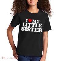 I Love My Little Sister Heart Funny Fun Gift Tee Kids T-Shirt thumb 2