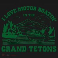 I Love Motor Boating In The Grand Tetons Backpack thumb 2