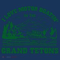 I Love Motor Boating In The Grand Tetons Women's Hoodie thumb 2