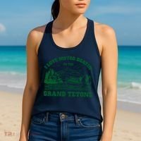 I Love Motor Boating In The Grand Tetons Women's Tank Top thumb 2
