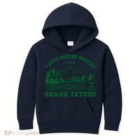 I Love Motor Boating In The Grand Tetons Kids Hoodie thumb 0