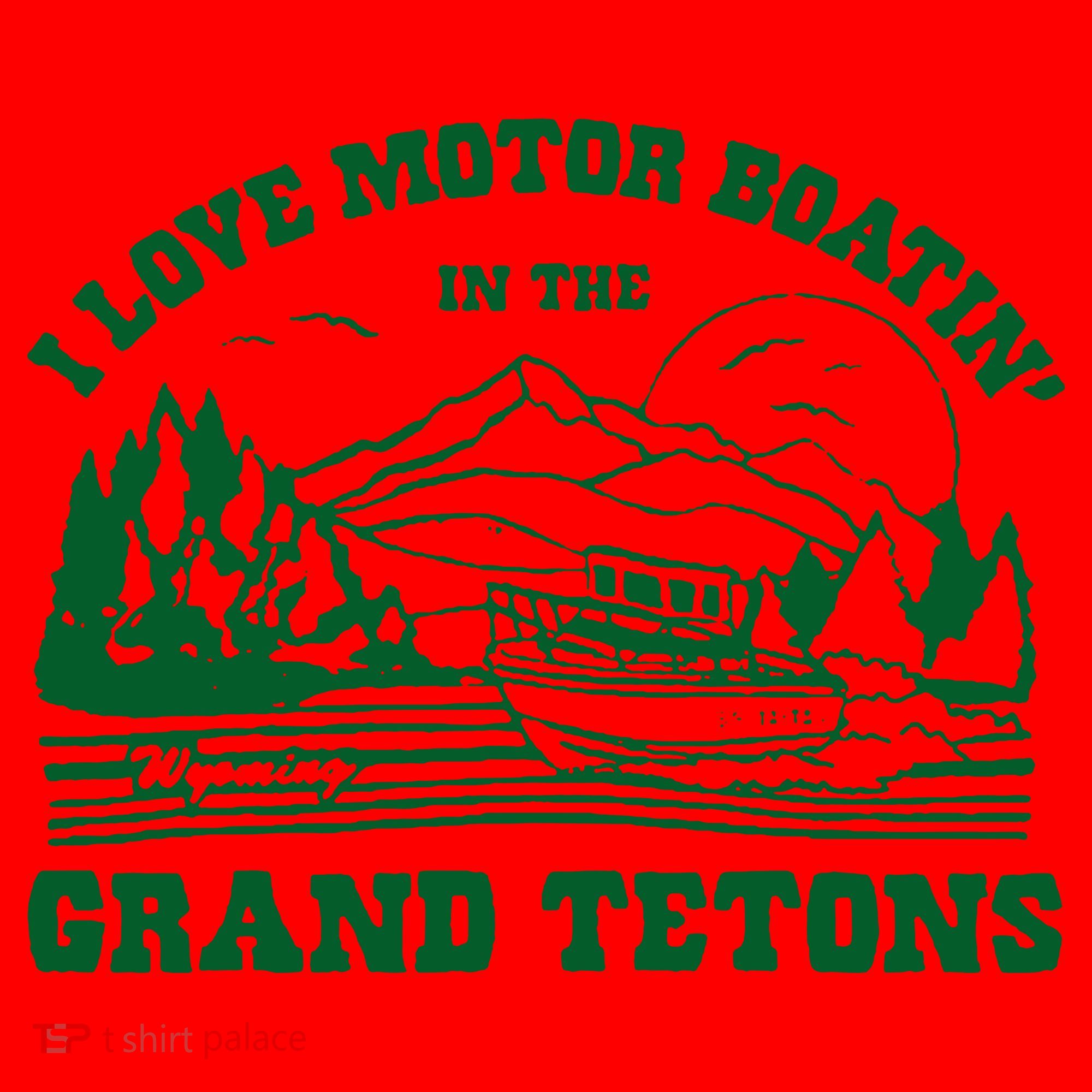 I Love Motor Boating In The Grand Tetons Santa Hat