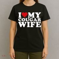 I Love My Cougar Wife I Heart My Cougar Wife T-Shirt thumb 4