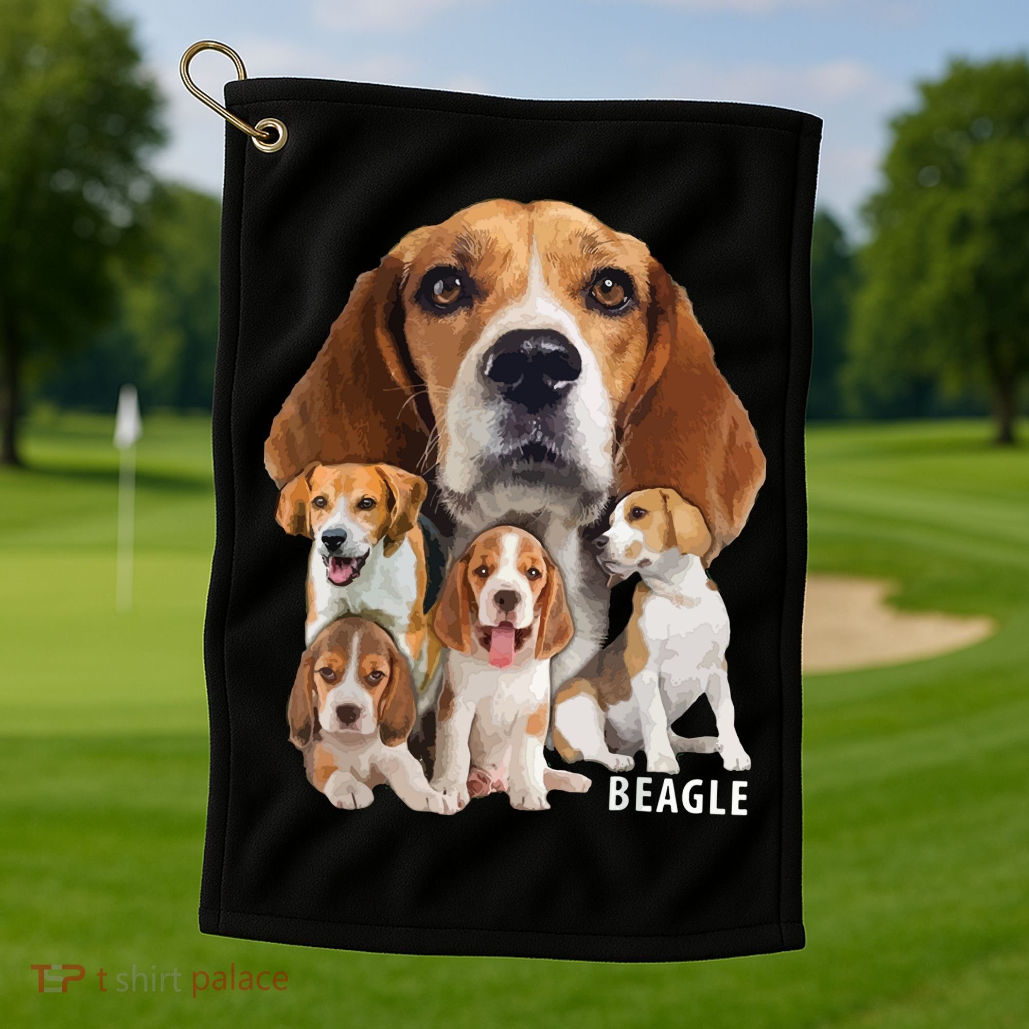 I Love My Beagle Dog Themed Funny Beagle Lover T Golf Towel