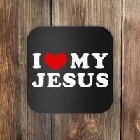 I Love My Jesus I Heart My Jesus Coaster thumb 0