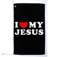 I Love My Jesus I Heart My Jesus Golf Towel thumb 0