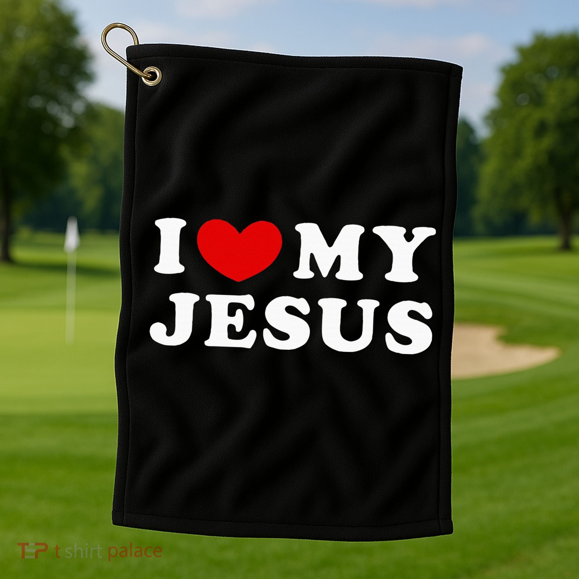 I Love My Jesus I Heart My Jesus Golf Towel