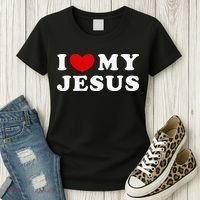 I Love My Jesus I Heart My Jesus Women's T-Shirt thumb 3