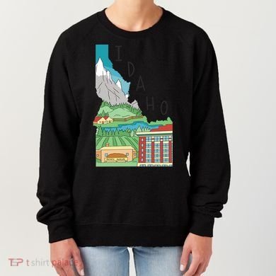 Idaho Landscape Map Women's Sweatshirt