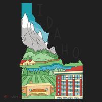Idaho Landscape Map Women's Sweatshirt thumb 2