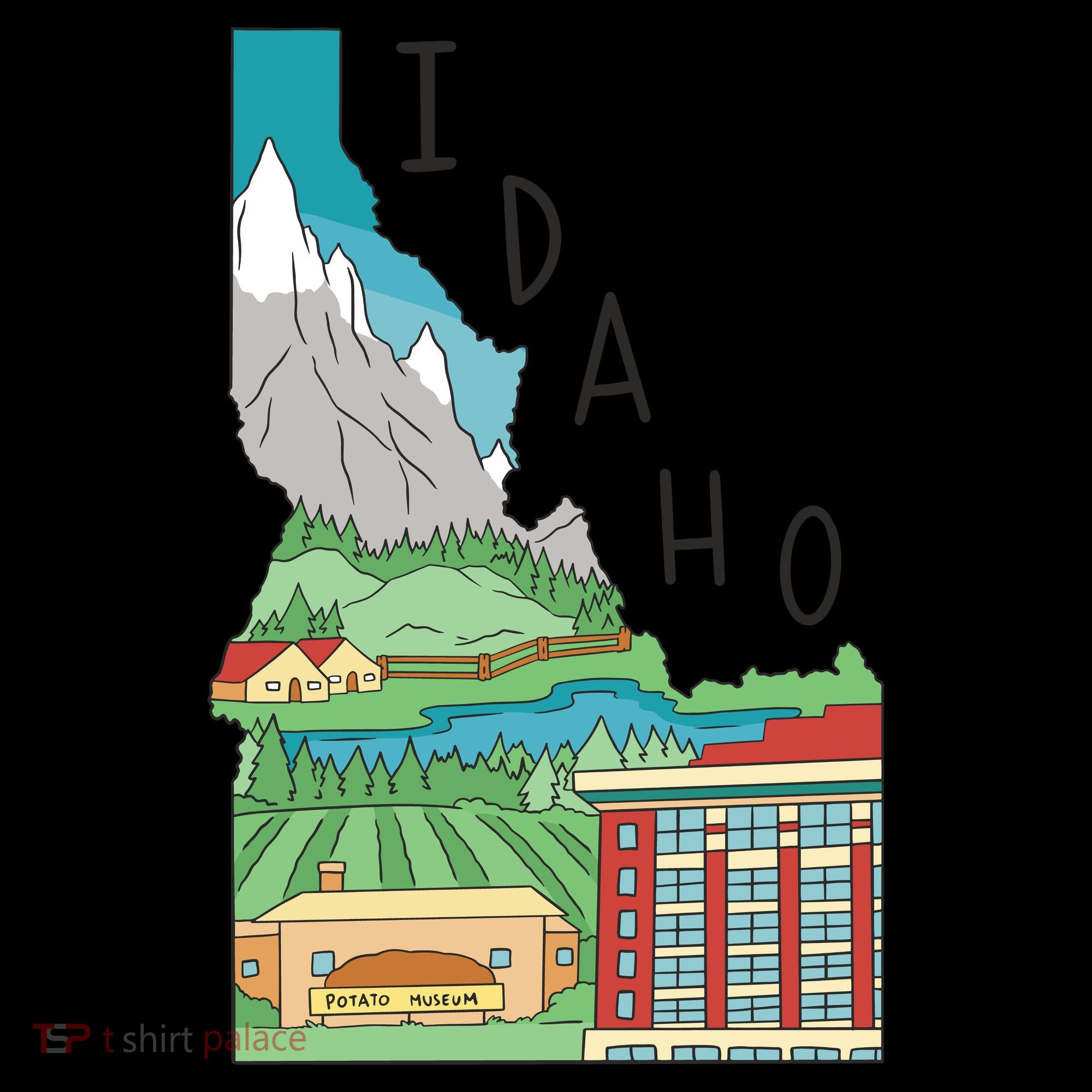 Idaho Landscape Map Toddler Hoodie