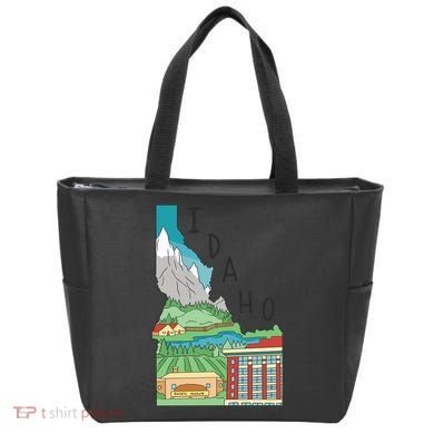 Idaho Landscape Map Tote Bag