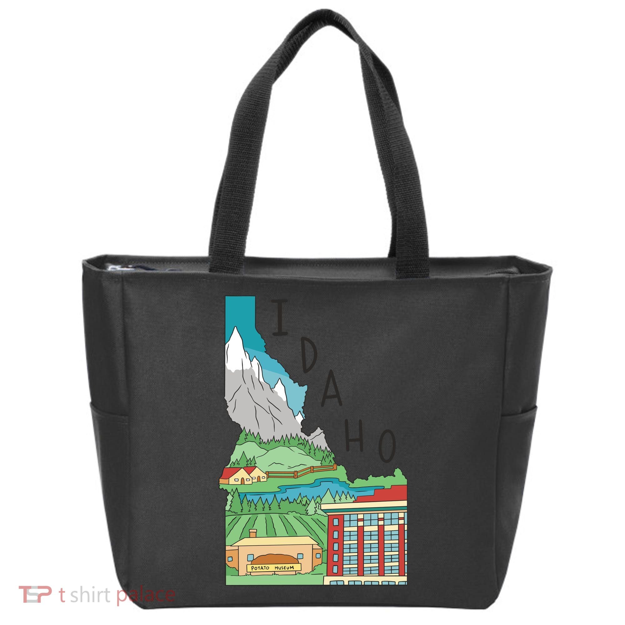 Idaho Landscape Map Tote Bag