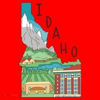 Idaho Landscape Map Santa Hat thumb 1
