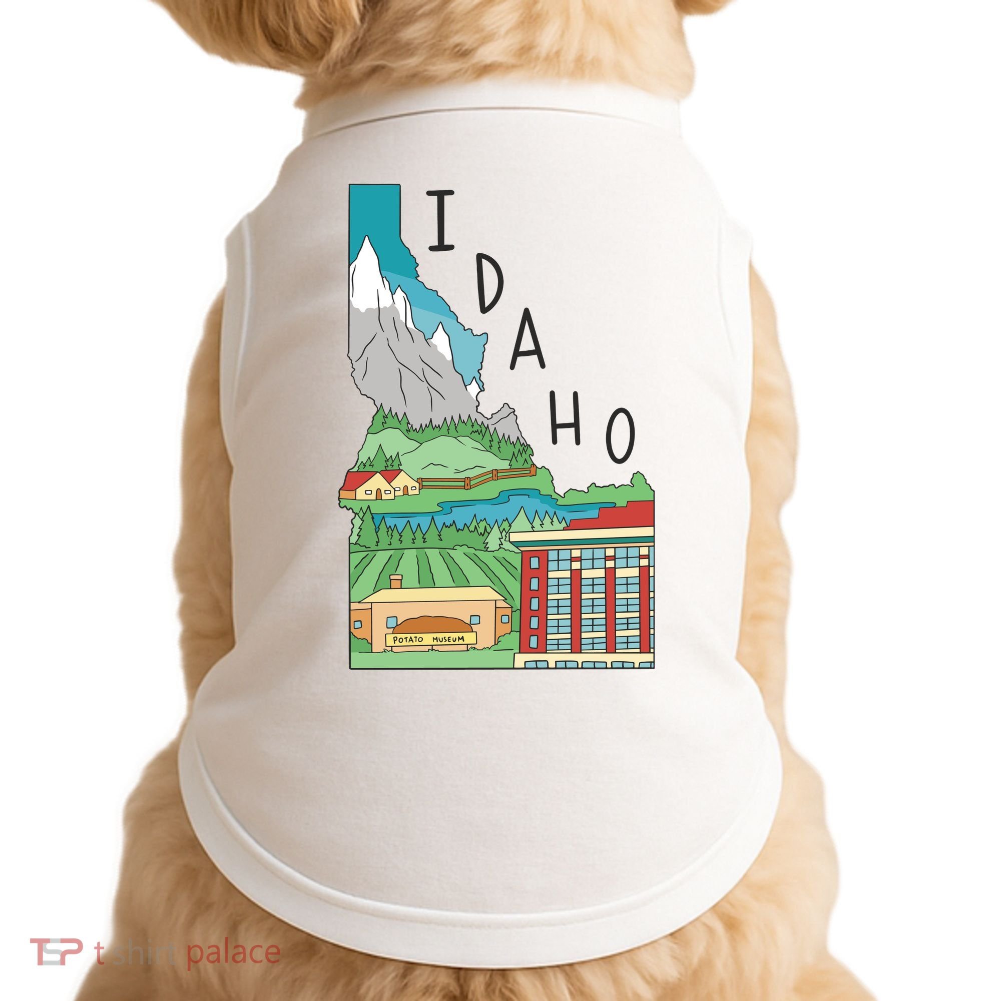 Idaho Landscape Map Doggie Tank