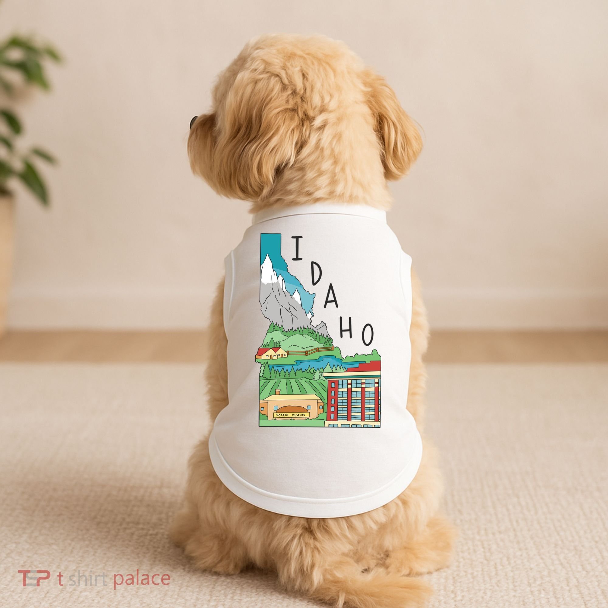 Idaho Landscape Map Doggie Tank
