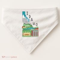 Idaho Landscape Map USA-Made Doggie Bandana thumb 0