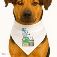 Idaho Landscape Map USA-Made Doggie Bandana thumb 1