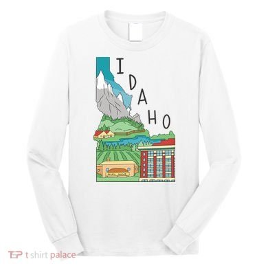 Idaho Landscape Map Long Sleeve Shirt