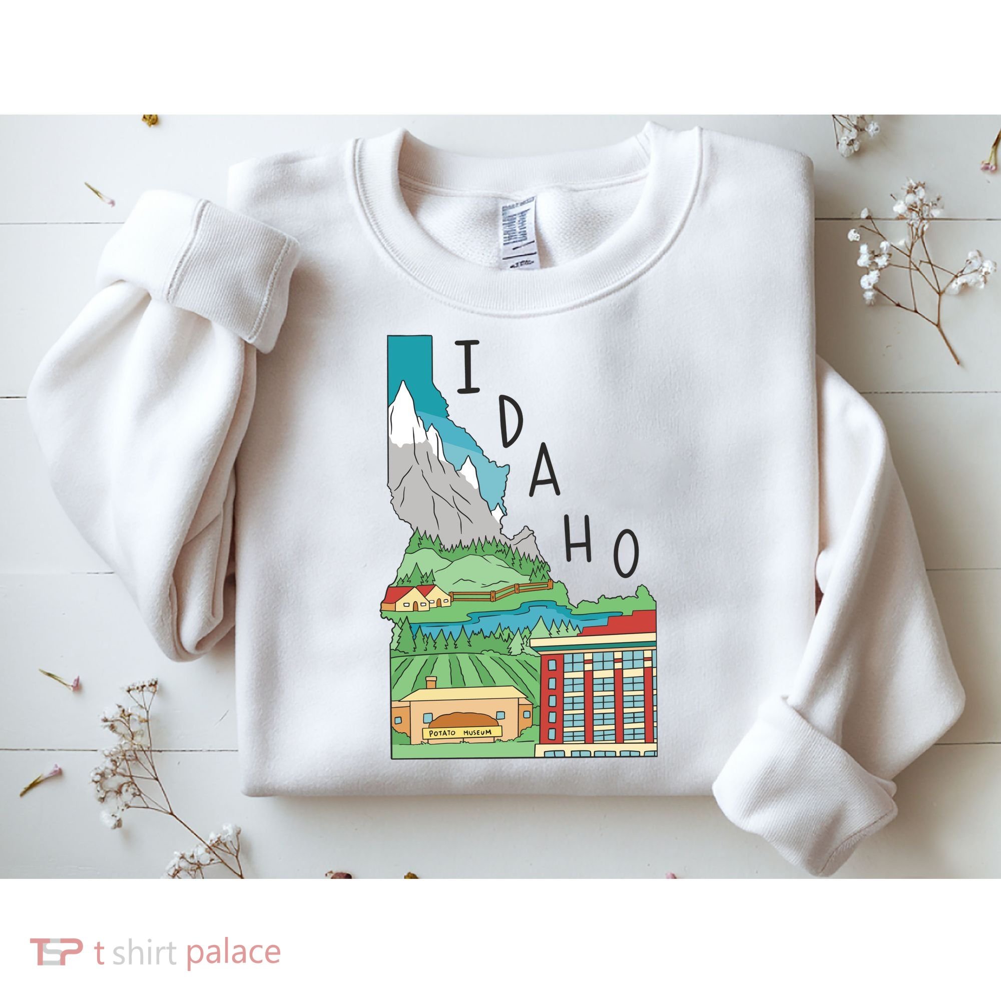 Idaho Landscape Map Sweatshirt