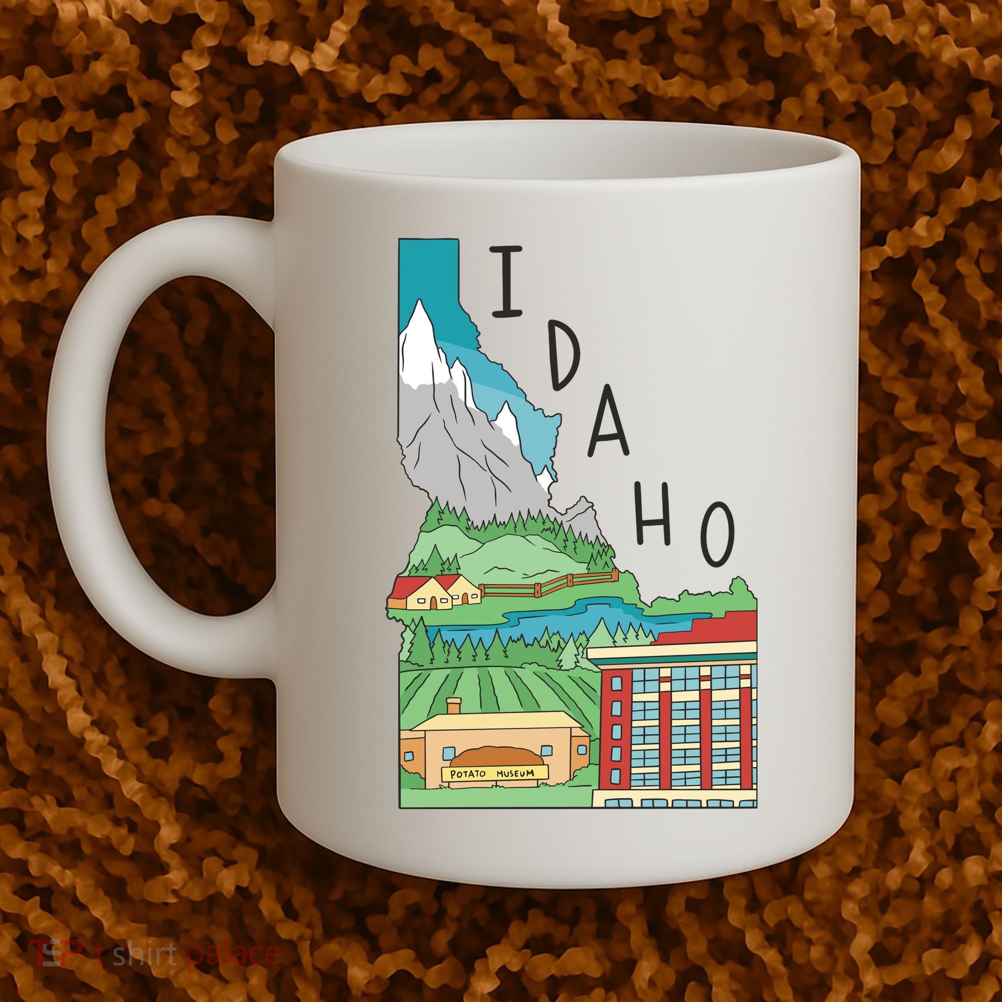 Idaho Landscape Map Coffee Mug