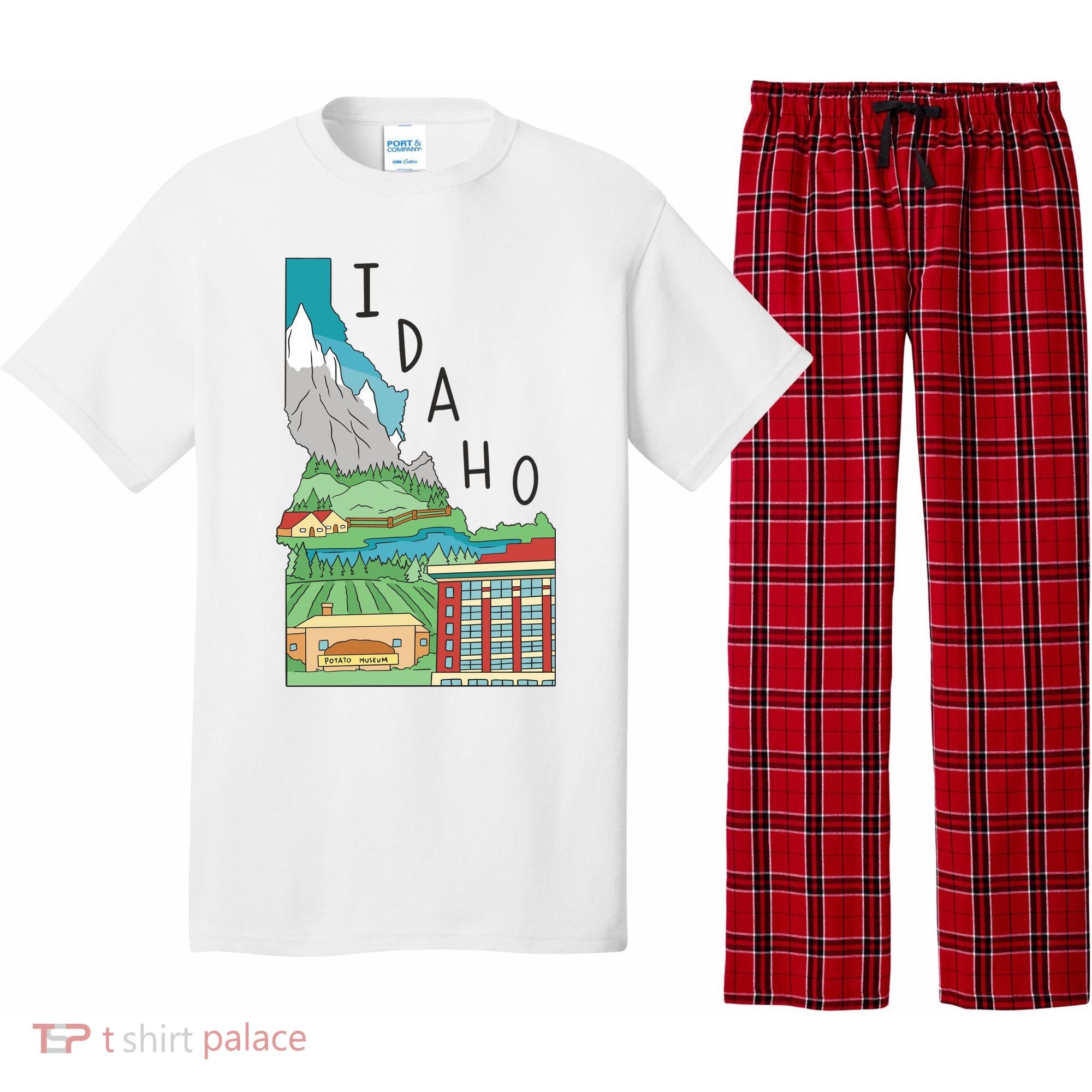 Idaho Landscape Map Pajama Set