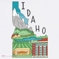 Idaho Landscape Map Mousepad thumb 1