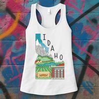 Idaho Landscape Map Women's Tank Top thumb 3