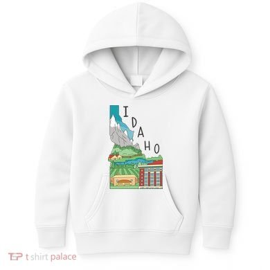 Idaho Landscape Map Kids Hoodie