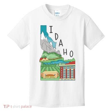 Idaho Landscape Map Kids T-Shirt